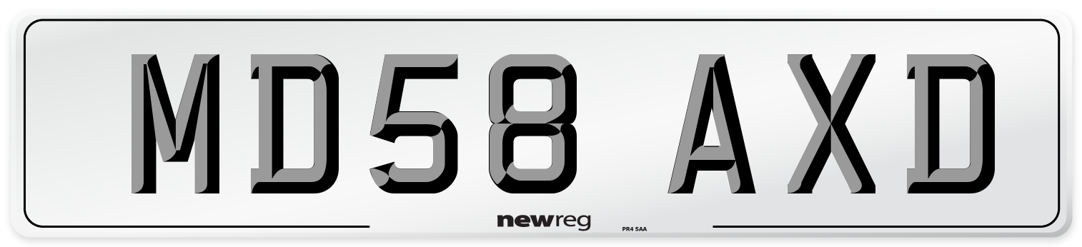 MD58 AXD Number Plate from New Reg